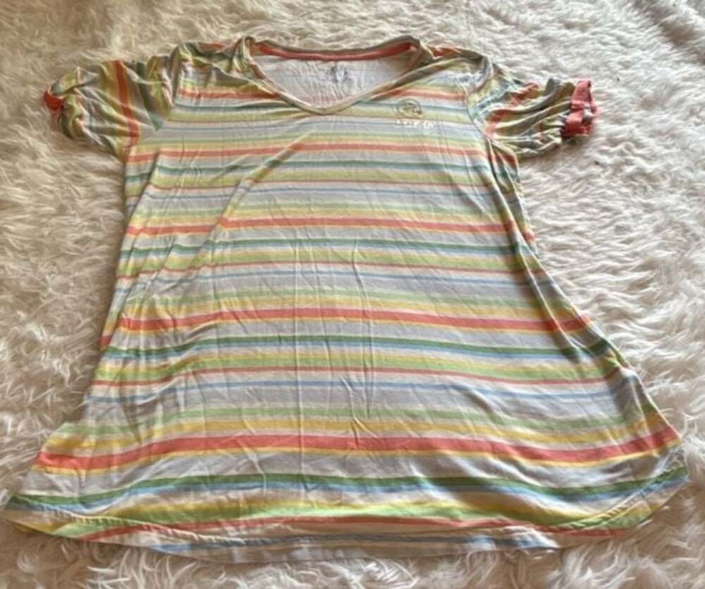 Disney Parks Riviera Resort V-Neck Striped T-Shirt Top